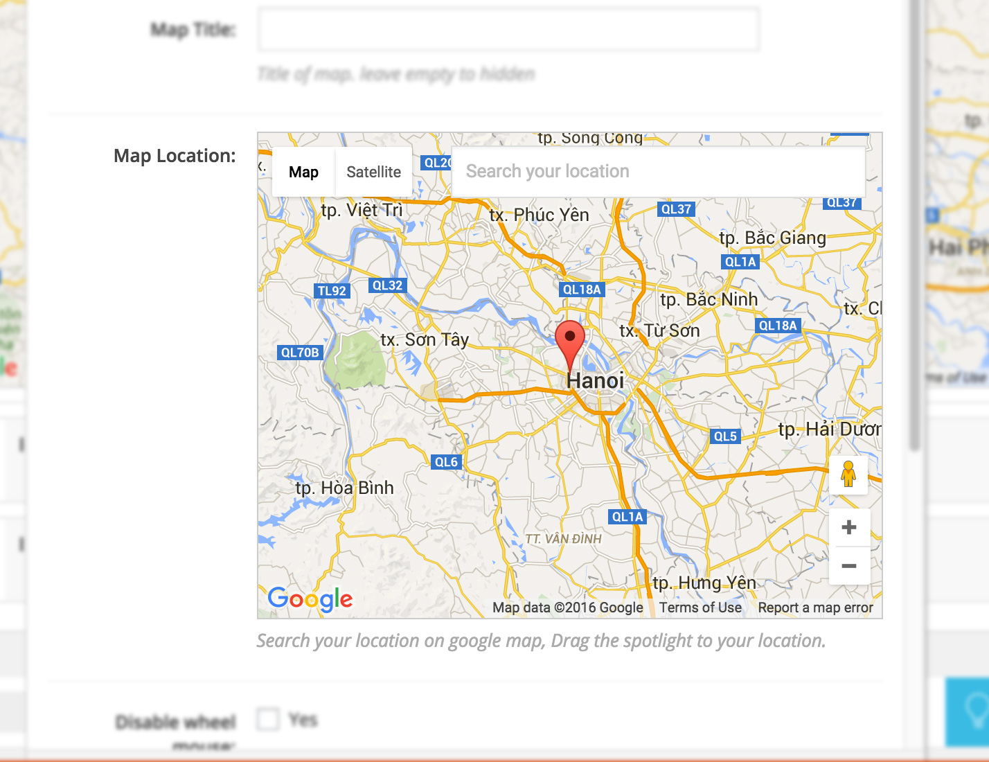 KingComposer Google-Map text